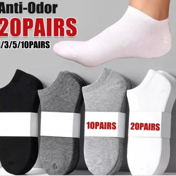 New product 40-20-10-6-2PCS Spring and Summer Thin Shallow Invisible Deodorant Short Cotton Socks,Men's Socks and Boat Socks; Women's Cotton Socks an