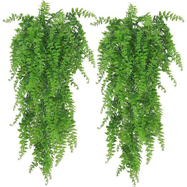 Artificial Plants Ferns Fake Vines Hanging Ivy(35.4inch )Decor Plastic Greenery for Wall Indoor Outdoor Hanging Baskets Wedding Garland Decor