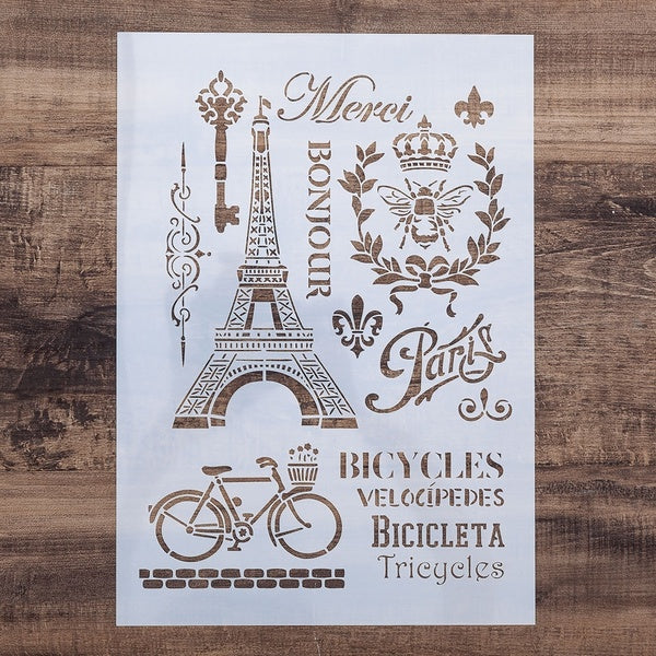 A4 Size DIY Craft Layering Paris Eiffel Tower Stencil For Wall Painting Scrapbooking Stamping Stamp Album Decorative Embossing Paper Card stencilstem