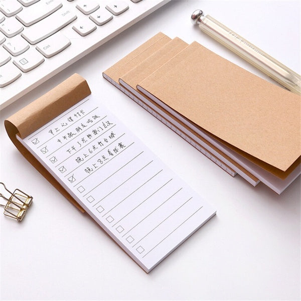 2pcs Pocket Kraft Paper Memo Pad Notepad Stationery Scrapbooking Memo Notes To Do List Tear Checklist Note Pad