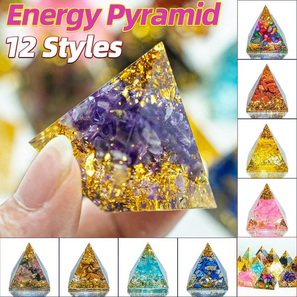 12 Styles Pyramide Magique Énergie Art Pyramide Améthyste Reiki Sphère de Cristal Constellation Chakra Résine Quartz Cristal Naturel Pierre Énergie G