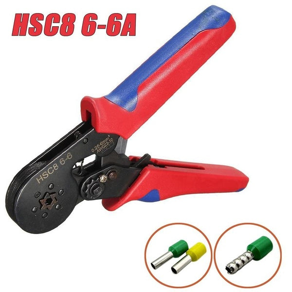 1PCS HSC8 6-6A Terminal Crimping Pliers Tool 0.25 - 6mm² Mini Electrical Crimper Plier for Wire End Crimp Tube Terminals Tool