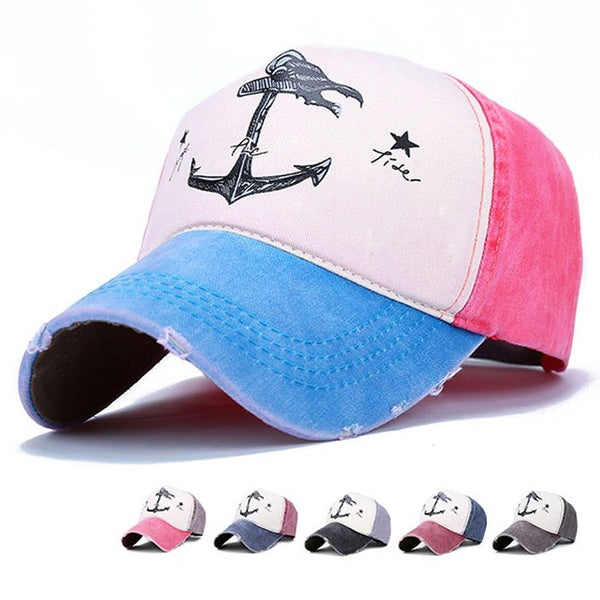 Couple hats men's and women's cotton baseball caps, old pirate anchors, sun hats, caps