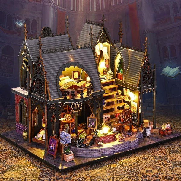 Kit de maison de poupée magique Miniature 3D, artisanat en bois, modèle de Puzzle, maison de poupées à monter soi-même, cadeau pour petite-fille avec