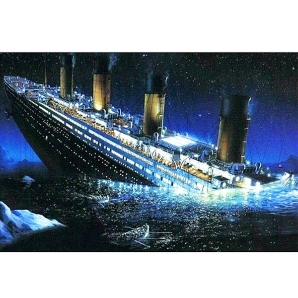 DIY 5D Diamond Painting Steamship Full Drill With Number Kits Home Decor Wall Painting The Gift Arts and Crafts For Adults,Teenagers,The Old