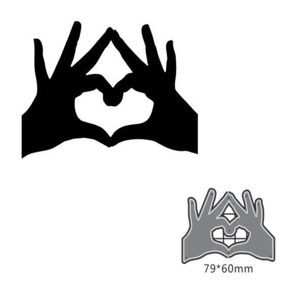 Love Heart Finger Metal Cutting Dies Hands Cut Die Mold Decoration Scrapbook Paper Embossing Folder Photo Album Decorative Craft