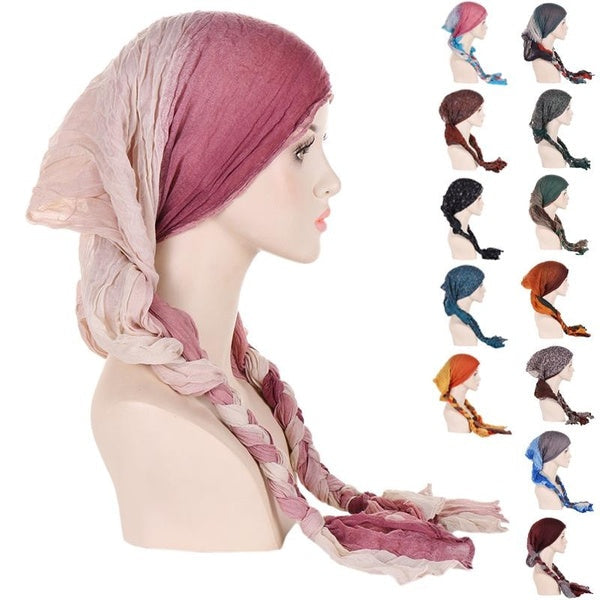 Women's Fashion Versatile Bag Head Cap New Style Headscarf Hand-woven Braided Hair Colourful Scarf Trendy Accessories Travel Mix-match Matron Inn