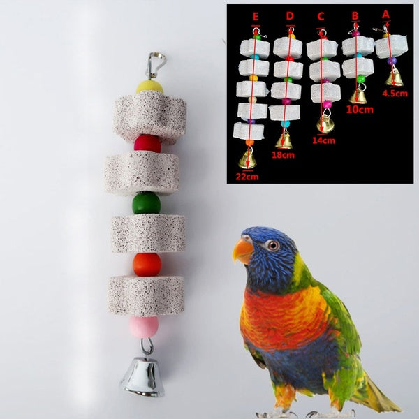 1 pièces oiseaux perroquet meule pierre à mâcher jouet perruche jouet meule pour perroquet accrocher Style minéral oiseau Cage jouet