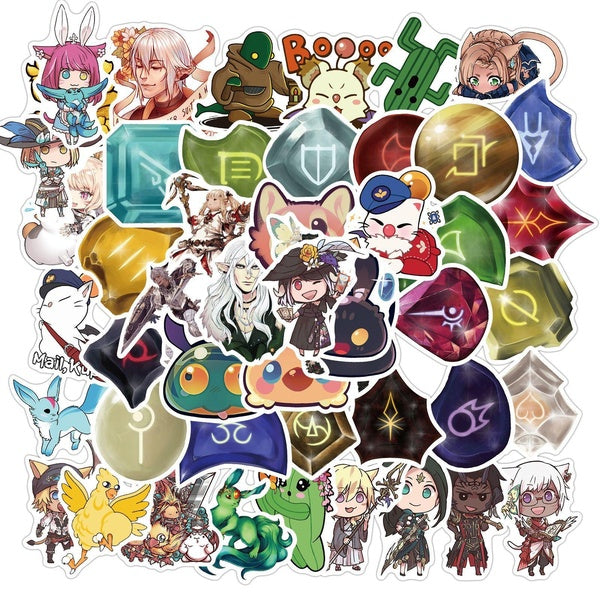 10-50Pcs Cute Cartoon Final Fantasy Stickers Graffiti Stickers for DIY Luggage Laptop Skateboard Motorcycle Bicycle Stickers