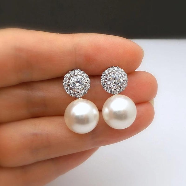 Delicate Imitation Pearl Earrings Bride Wedding Accessories Temperament Elegant Ear Earrings New Trendy Women Jewelry Matron Inn