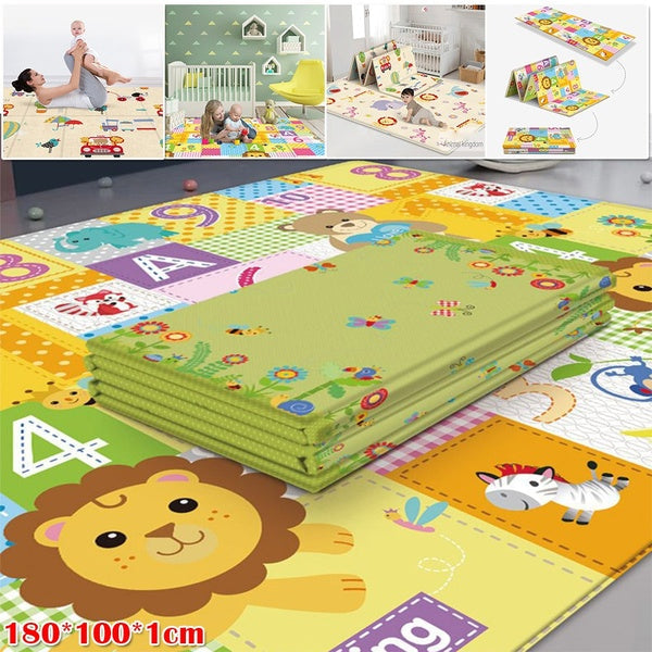 180*100cm Foldable Baby Play Mat Puzzle Educational Children's Carpet In The Nursery Climbing Pad Kids Rug Activitys Games Toys Matron Inn