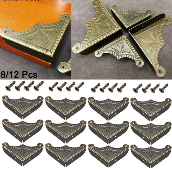 12pcs-8pcs Retro Bronze Metal Corners Protectors For Books Scrapbooking Photo Albums Book Corner Protector Crafts