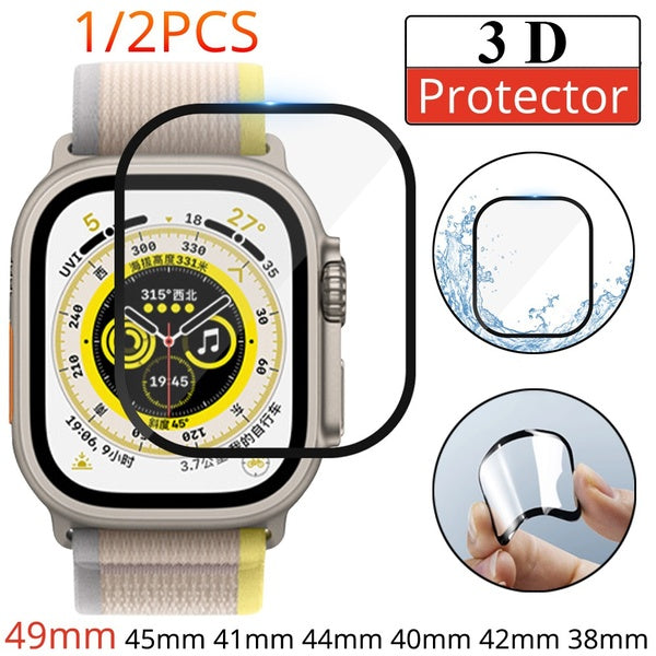 Screen Protector film for Apple Watch Ultra 49mm 8 7 41mm 45mm 6 SE 5 44mm 40mm soft and glass Accessories for iWatch series 4 3 2 1 42mm 38mm