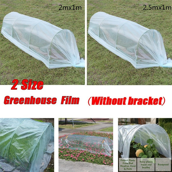 1PCS 2.5x1m 2.0x1m Transparent Film Vegetable Greenhouse Agricultural Plant Plastic Cover Film Waterproof Anti-UV Gardening Protect Plants