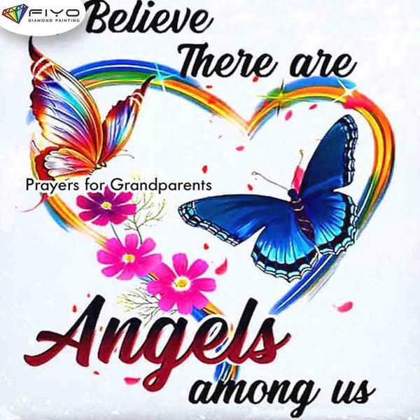 FIYO Colorful Butterflies and Rainbow Hearts Diamond Painting Kits For Adults DIY 5D Diamond Mosaic Diamond Painting Home and Kitchen Fashion Canvas