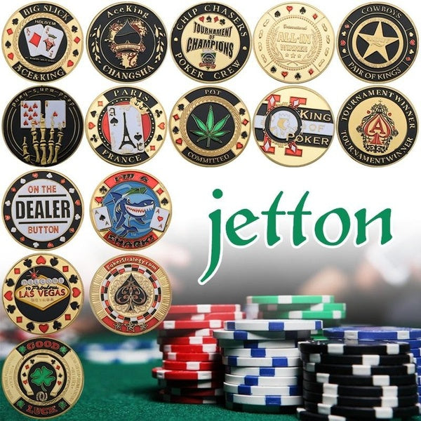 Poker Card Guard Protector Poker Card Metal Chip Casino Coin Poker Game Hold'em Accessories Lucky Coin Collectible Souvenir Gift Matron Inn