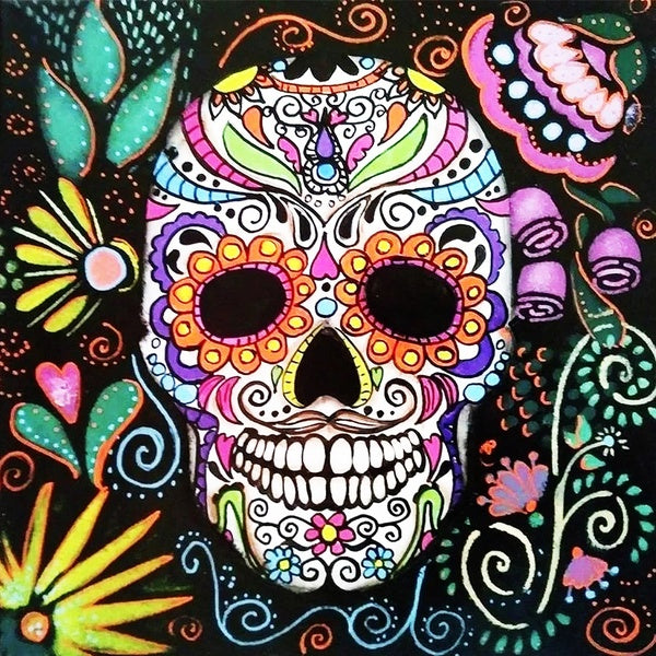 Skull DIY 5D Diamond Painting Full Drill with Number Kits Home and Kitchen Fashion Crystal Rhinestone Cross Stitch Embroidery Paintings Canvas Pictur