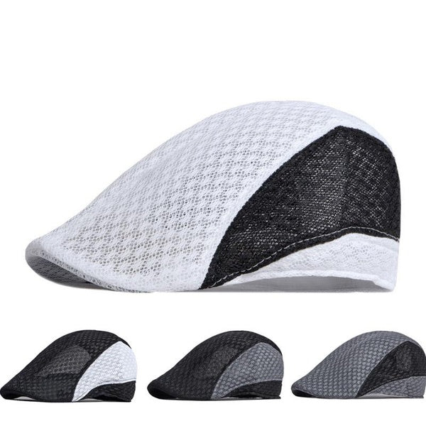 Été respirant maille gavroche casquettes plates Protection solaire extérieure chapeaux de golf visière bec de canard conduite béret chapeau
