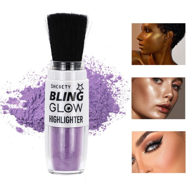 6 colors with brush body glitter patting powder, more convenient to apply and soft touch, gifts for girls!