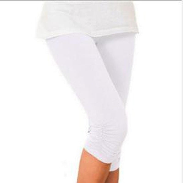 Women Cropped 3-4 Leggings Stretch Tights Shorts Pants Casaul Slim Capri Pants Candy Color Capris