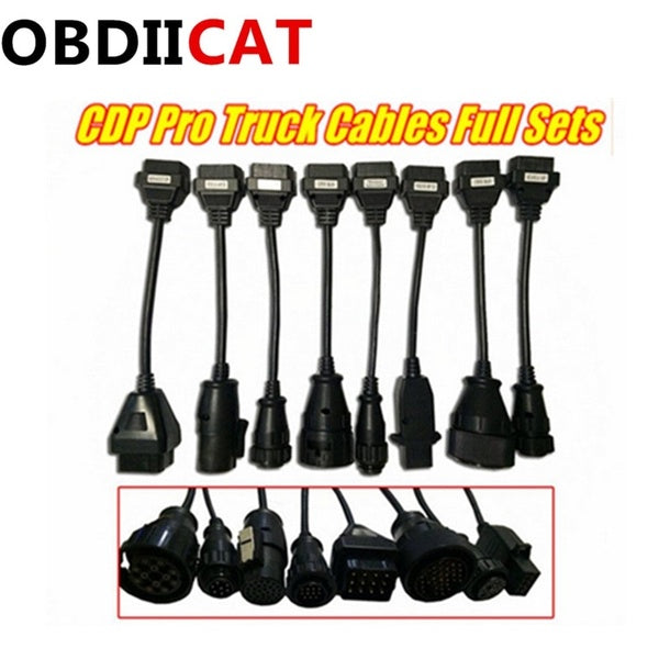 Full set 8 Cable Truck Cables for TCS Scanner OBD2 Cable Truck Cable OBD Adaptor Connectors