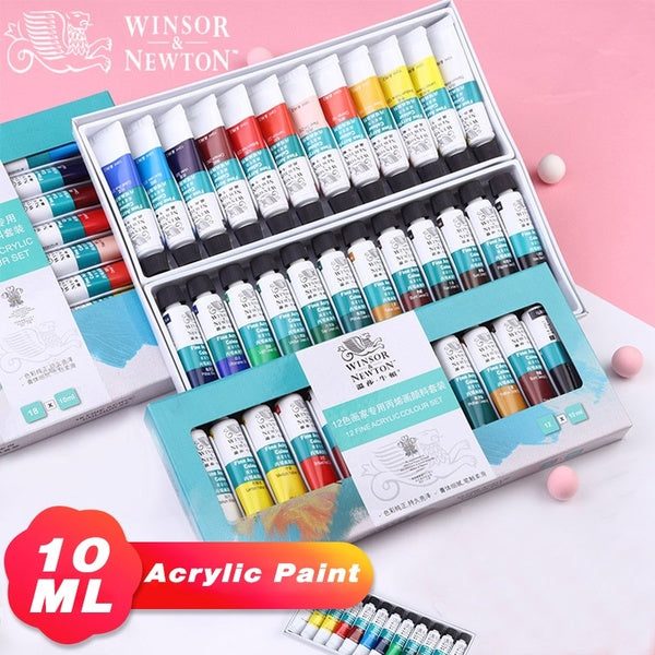 Winsor Newton Acrylic Paint Set Painting Pigment Tube 6-12-18-24 PCS Colours 10ml-pie