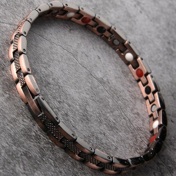 Vintage 6MM Wide Retro Red Copper Bracelet For Women 4 In 1 Magnetic Men's Bracelets Magnetica Therapy Jewelry Accessories Matron Inn