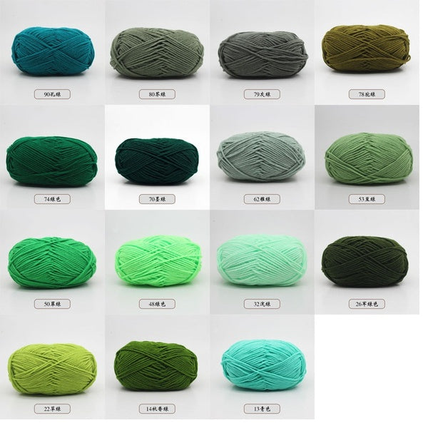 High Quality Green Series - 5 ply Milk Cotton Knitting Crochet Yarn Baby Wool
