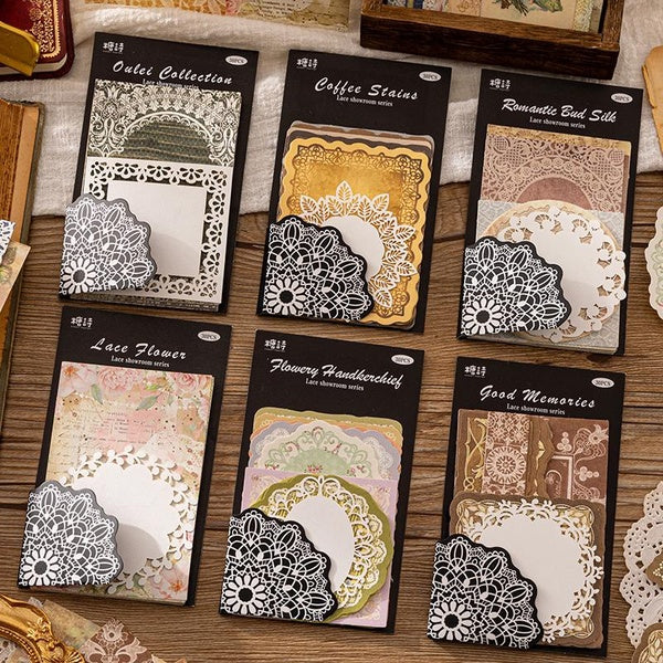 30 Pcs Retro Lace Scrapbooking Decoration Paper Diary DIY Backgorund Paper Journaling Album Stationery