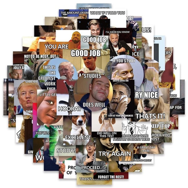 10-50pcs Funny Meme Teacher stickers Spoof Meme graffiti Stickers for DIY Luggage Laptop Skateboard Motorcycle Bicycle Sticker