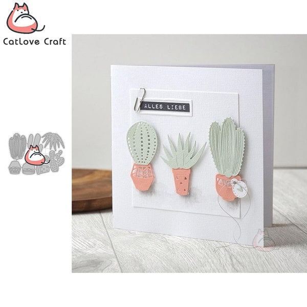 Catlove Cactus plante métal matrices de découpe Scrapbooking moule pochoir découpes carte faisant bricolage artisanat gaufrage nouveaux matrices pour