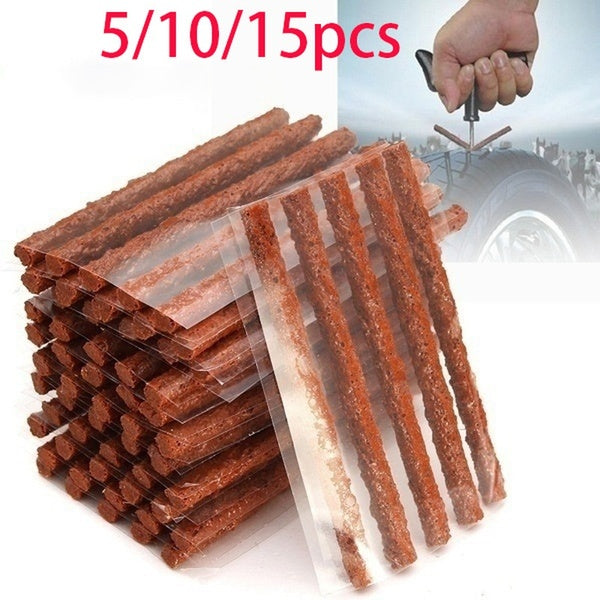 5-10-15Pcs Tubeless Tire Repair Strips Stiring Glue for Tyre Puncture Emergency Car Motorcycle Bike Tyre Repairing Rubber Strips