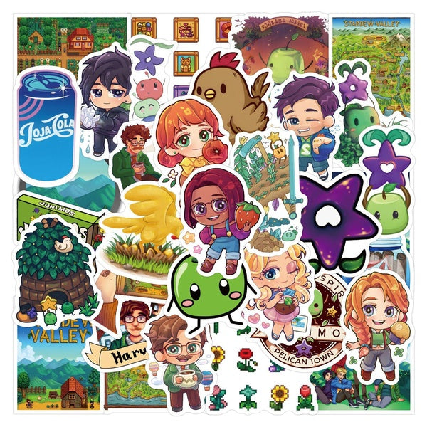 10-50pcs Cartoon Stardew Valley Stickers Chicken graffiti Stickers for DIY Luggage Laptop Skateboard Bicycle Stickers
