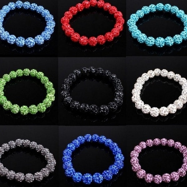 10mm mix Promotion Stretch white black Disco beads AB clay handmade rhinestones Crystal Shamballa Bracelet Jewelry for women men Bangles lot