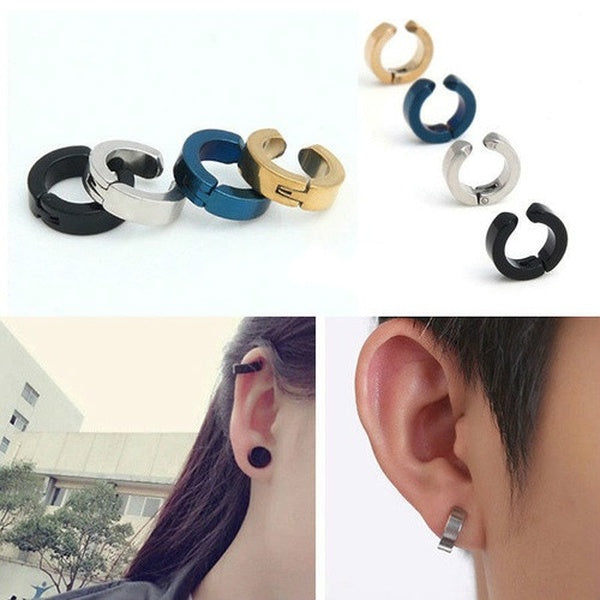 Mode Hommes Titane Acier Magnétique Clip Sur Boucles D'oreilles Pas De Piercing Charme Boucles D'oreilles Nouveau