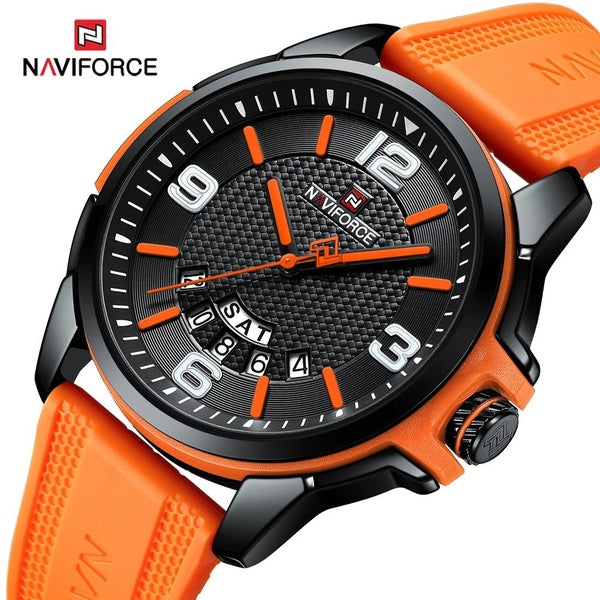 NAVIFORCE montre de luxe hommes militaire étanche mâle horloge lumineuse Date Quartz hommes montre bracelet en Silicone
