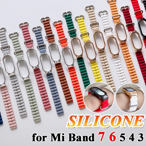 Ocean Strap For Mi Band 7 6 Strap Smartwatch Sport Silicone Bracelet for Miband5 Replacement For Xiaomi Mi Band 3 4 5 6 7 Belt