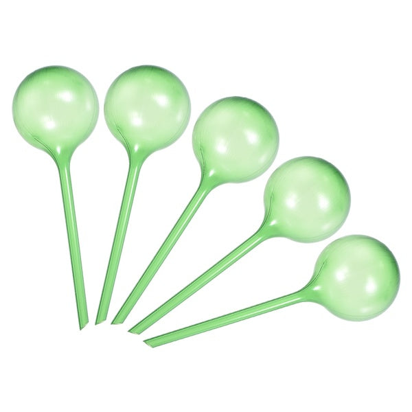 Self-Watering Bulb 80mm Dia. PVC Automatic Plants Watering Globe Green 5Pcs