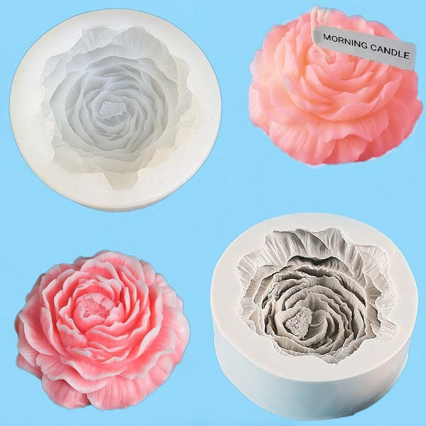 Large Peony Silicone Mold Valentine's Day Diy Flower Mousse Cake Baking Mold 3D Peony Scented Candle Gypsum Soap Making Mold