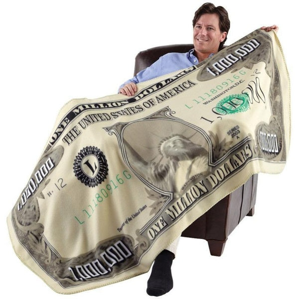 1000000 Dollar Bill Money Ultra Soft Throw Blanket for Kids Adults Fleece Blanket for Bed and Couch Warm Fuzzy Throw Blanket Cozy