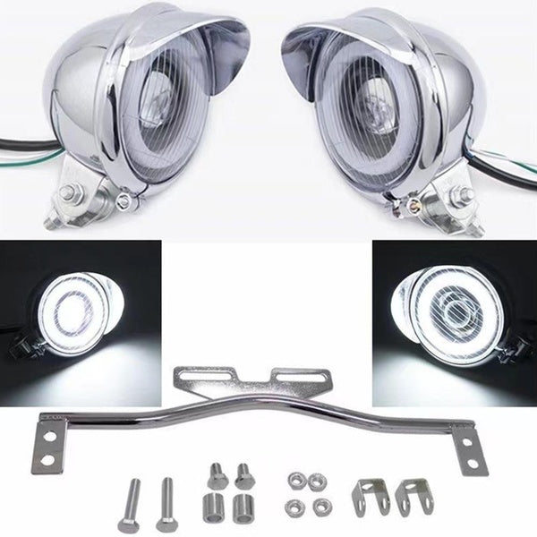 Moto Scooter LED ange oeil phare conduite passant Spot antibrouillard barre lumineuse Spot pour Honda Harley Yamaha Suzuki Kawasaki