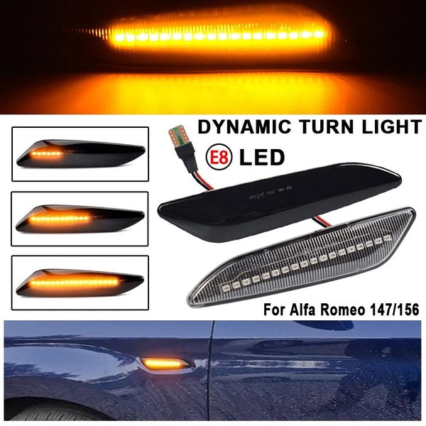 2pcs Dynamic LED Side Marker Light Arrow Turn Signal Blinker Indicator Lamp for Alfa Romeo Mito 147 156 Fiat Egea Tipo 356 Lancia