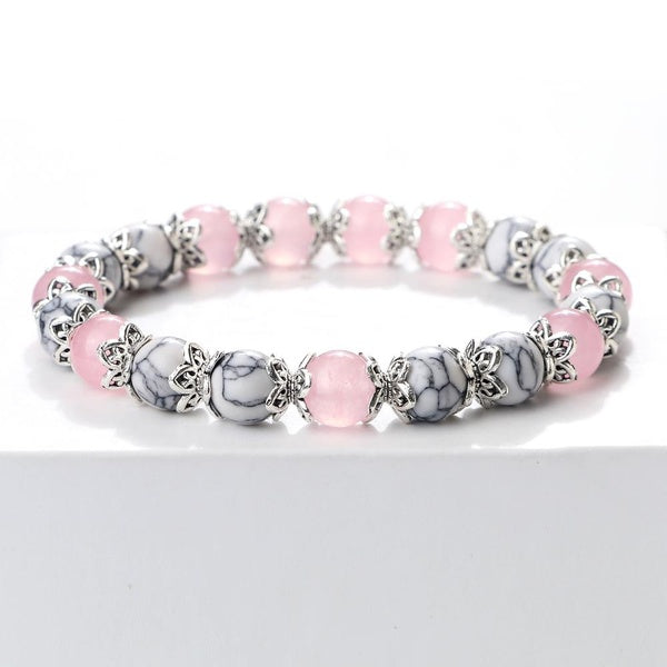 Charme 8mm Turquoise Pierre Femmes Bracelet Énergie Naturel Agates Perles Bracelets pour Hommes Cadeaux Amoureux Bijoux Décontractés