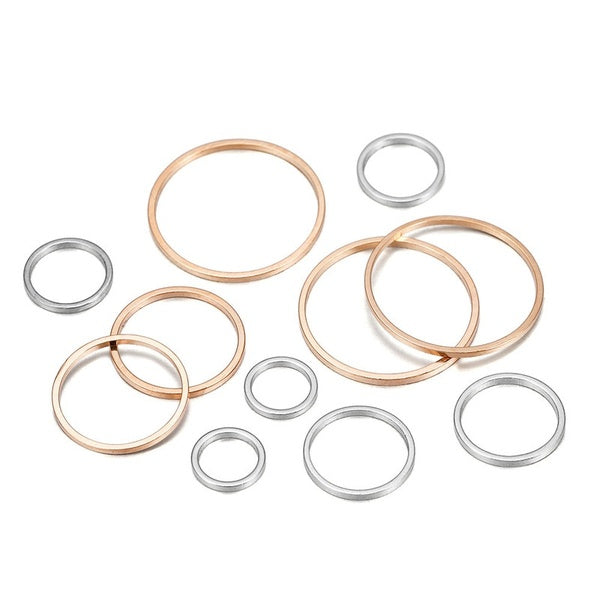 20-50pcs Round Diameter 8-40mm Hoops Earring Wires Connectors Closed Rings For DIY Pendant Jewelry Making Supplies Accessories Matron Inn