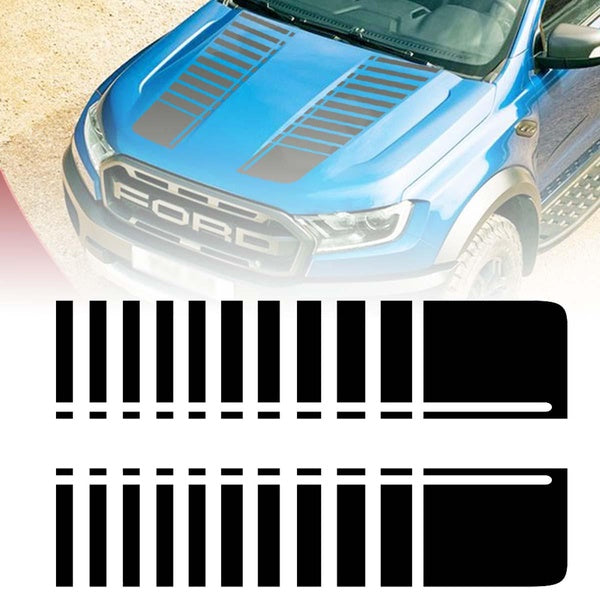Auto Graphic Vinyl Decals Front Hood Scoop Racing Sticker Trim for FORD F-150 F150 Ranger T6 T7 T8 2015-2019 Car Accessories
