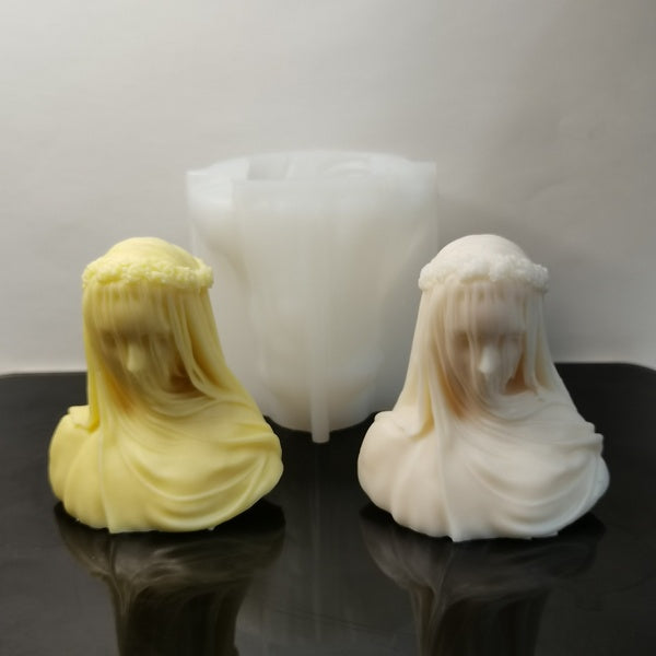 DIY Veil Goddess Resin Mold Silicone Mould for Plaster Epoxy Resin Aromatherapy Handmade Home Ornaments Decoration Craft Making Tools(Only Mold)