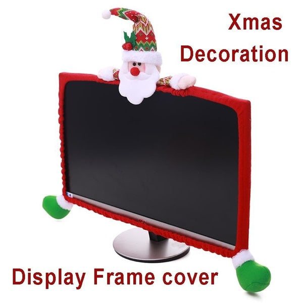 Home & Office Computer Monitors Decorations, TV Television Display Accessories Frame Cover Christmas Xmas Ornaments