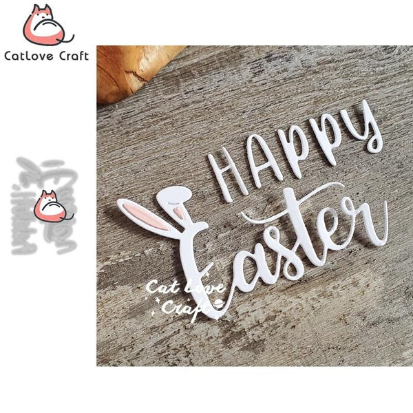 Catlove - matrices de découpe en métal, mot de pâques, moule de Scrapbooking, pochoir, découpe de cartes, fabrication de cartes, bricolage, gaufrage