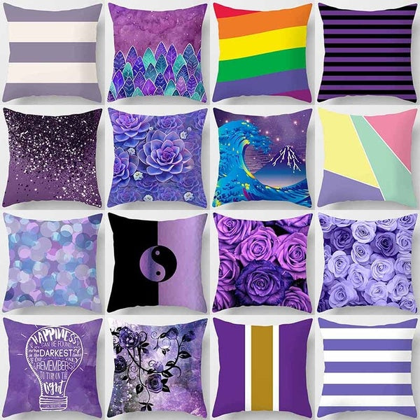 Purple element printing pillowcase home decoration (45cm * 45cm)