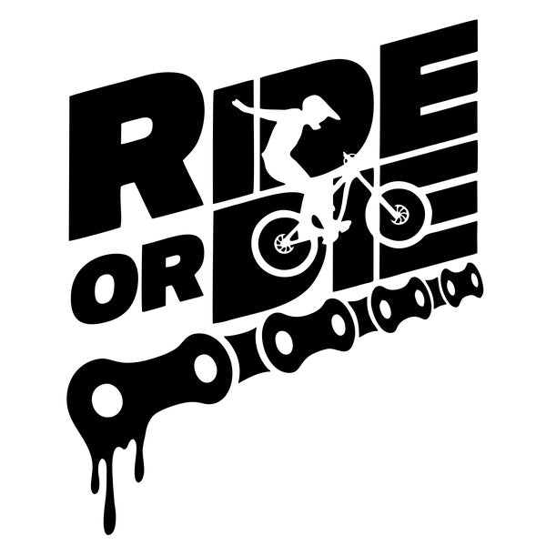 2PCS 17cm Ride or Die MTB Cycling Bicycle Cyclocross Cycling Biking Bicycle Mountain Biker Cross Bike Decal Vinyl Car Stickers Decal Decor Home Decor